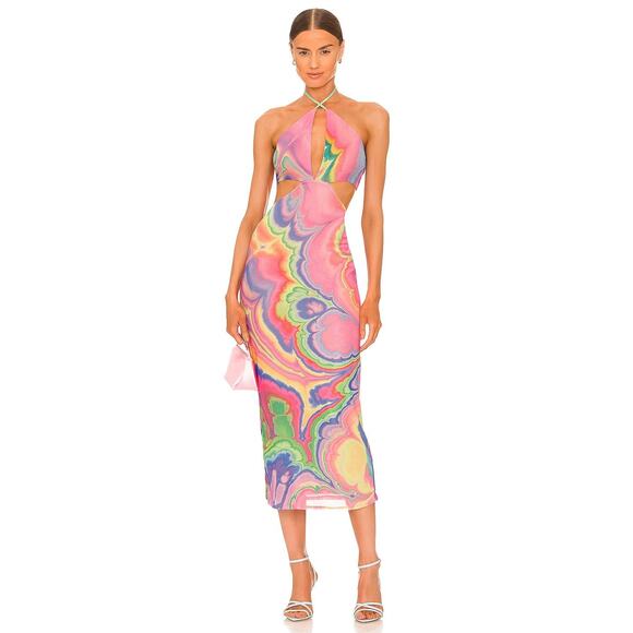 AFRM Tessa Mesh Midi Dress - S - Picture 4 of 6